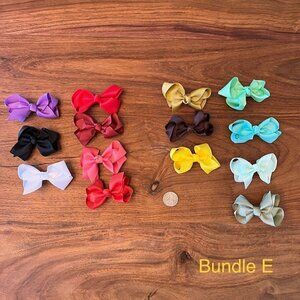 Grosgrain Ribbon Bow x14 Assorted Colors Bundle E